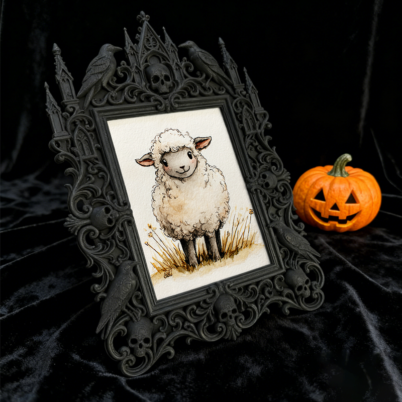 Cute Gothic Dark-style Photo Frame | Gothic Handmade Soap Shop Decor, Photo Ornament, Dual-use Display, Cute Frame