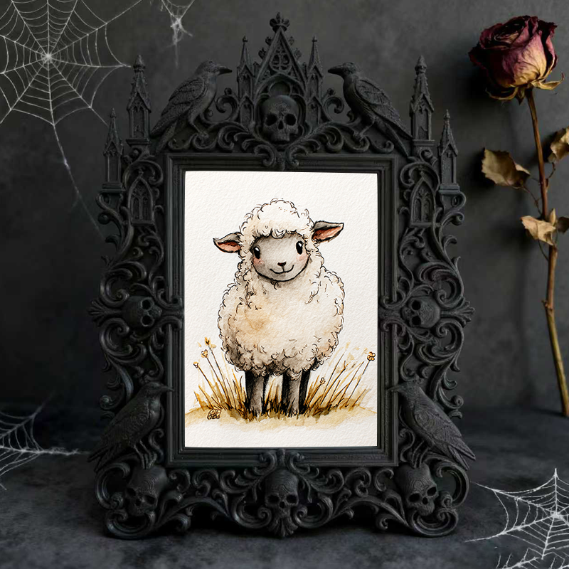 Cute Gothic Dark-style Photo Frame | Gothic Handmade Soap Shop Decor, Photo Ornament, Dual-use Display, Cute Frame