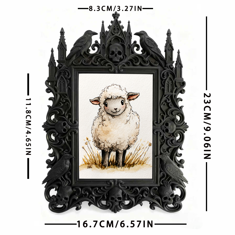 Cute Gothic Dark-style Photo Frame | Gothic Handmade Soap Shop Decor, Photo Ornament, Dual-use Display, Cute Frame