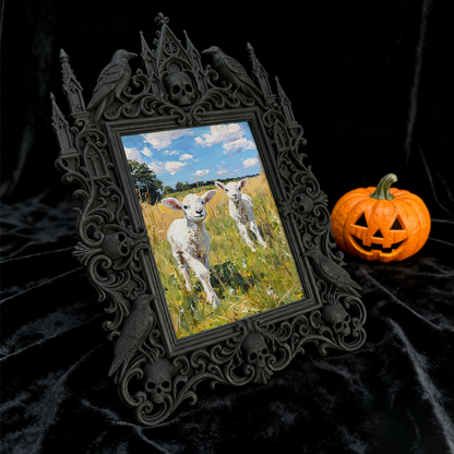 Blockbuster Gothic Dark-style Photo Frame | Gothic Rooftop Halloween Party Decor, Photo Ornament, Wall-mountable & Tabletop, Plastic Frame