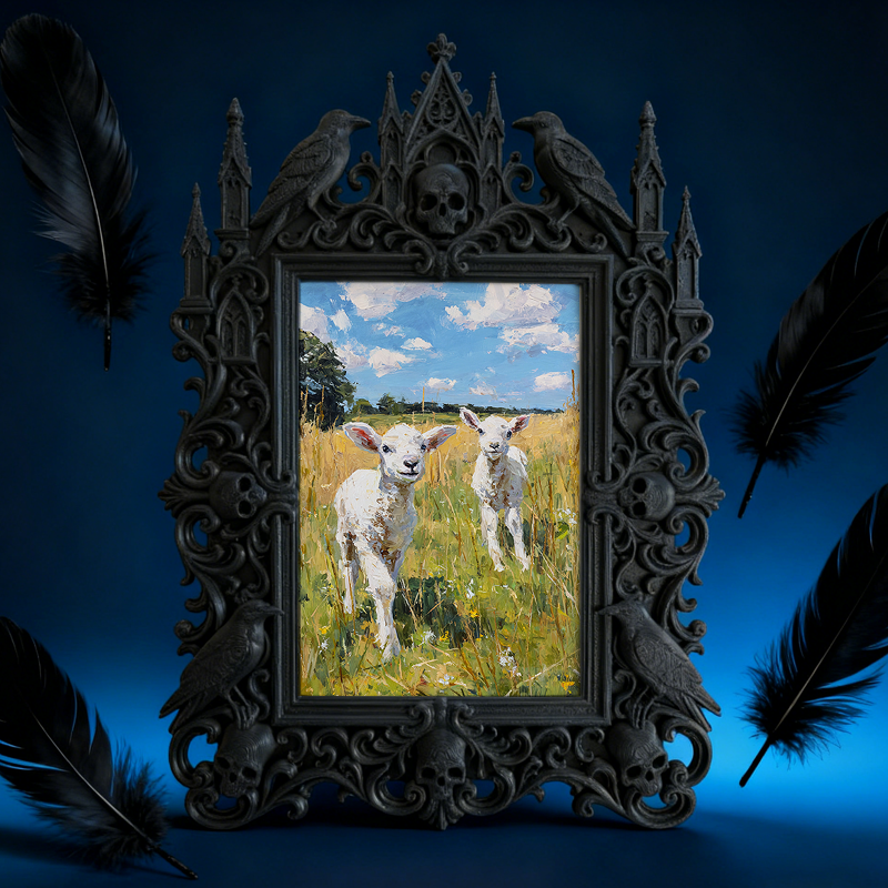 Blockbuster Gothic Dark-style Photo Frame | Gothic Rooftop Halloween Party Decor, Photo Ornament, Wall-mountable & Tabletop, Plastic Frame