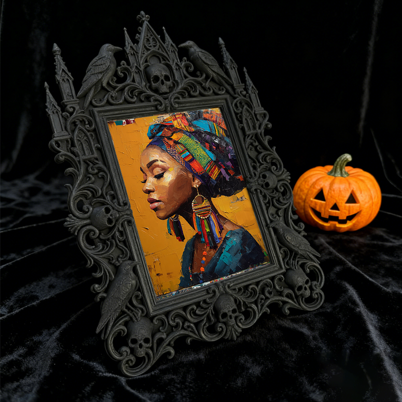 Top-trending Gothic Dark-style Photo Frame | Dark Academia Student Lounge Decor, Photo Ornament, Wall/Table Dual-use, Durable Frame
