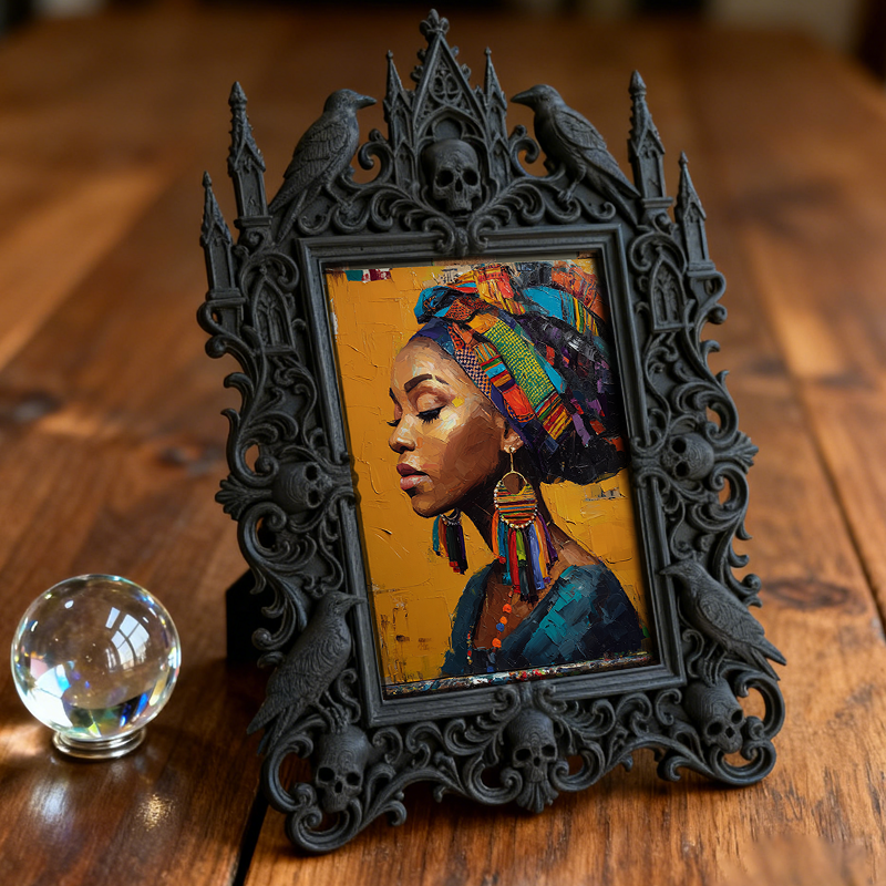 Top-trending Gothic Dark-style Photo Frame | Dark Academia Student Lounge Decor, Photo Ornament, Wall/Table Dual-use, Durable Frame
