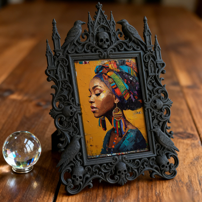 Top-trending Gothic Dark-style Photo Frame | Dark Academia Student Lounge Decor, Photo Ornament, Wall/Table Dual-use, Durable Frame