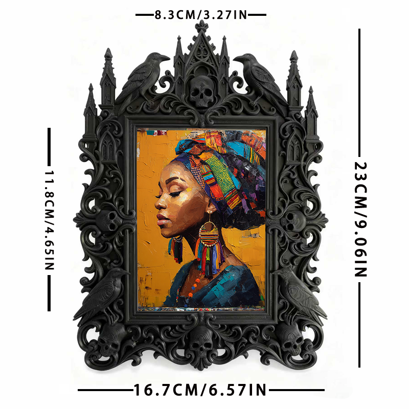 Top-trending Gothic Dark-style Photo Frame | Dark Academia Student Lounge Decor, Photo Ornament, Wall/Table Dual-use, Durable Frame