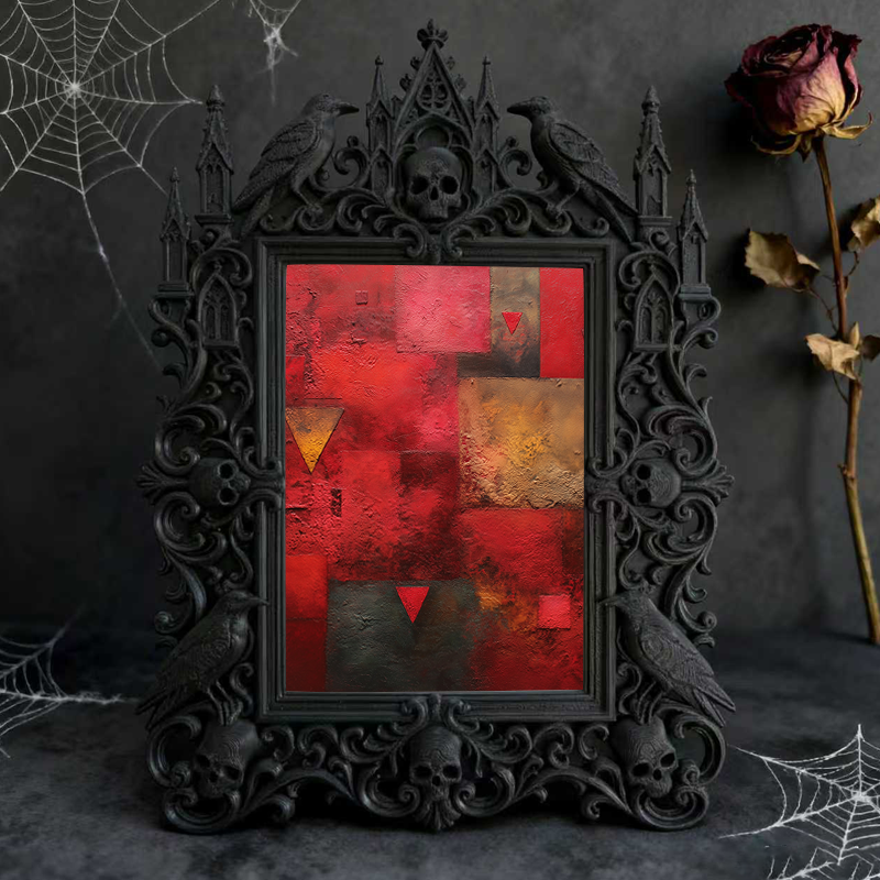 Customer-loved Gothic Dark-style Photo Frame | Horror Cosplay Photoshoot Prop Decor, Photo Ornament, Wall-mountable & Tabletop, Lightweight 
