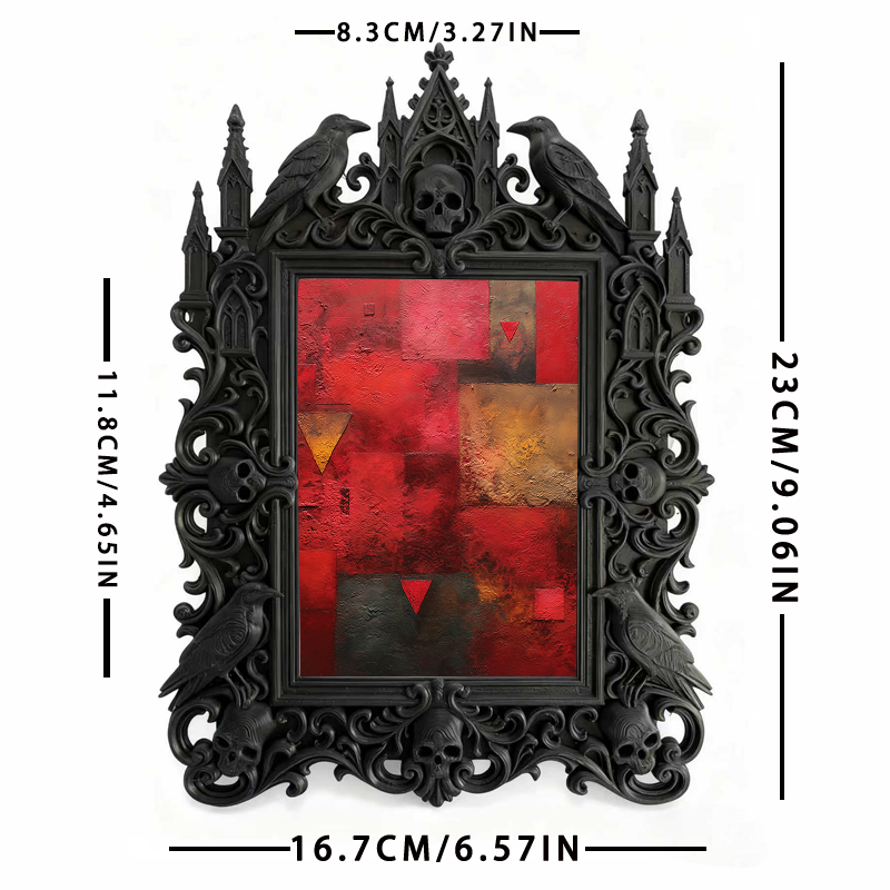 Customer-loved Gothic Dark-style Photo Frame | Horror Cosplay Photoshoot Prop Decor, Photo Ornament, Wall-mountable & Tabletop, Lightweight 