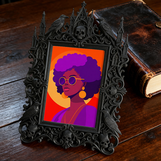 Highly-recommended Gothic Dark-style Photo Frame | Witchy Crystal Grid Shop Decor, Photo Ornament, Wall-mountable & Tabletop, Scratch-resist