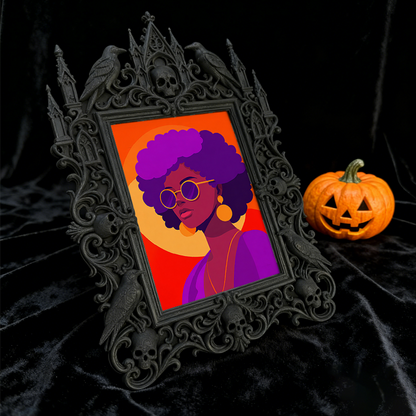 Highly-recommended Gothic Dark-style Photo Frame | Witchy Crystal Grid Shop Decor, Photo Ornament, Wall-mountable & Tabletop, Scratch-resist