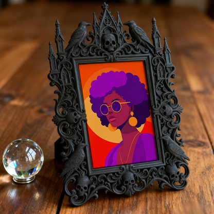 Highly-recommended Gothic Dark-style Photo Frame | Witchy Crystal Grid Shop Decor, Photo Ornament, Wall-mountable & Tabletop, Scratch-resist