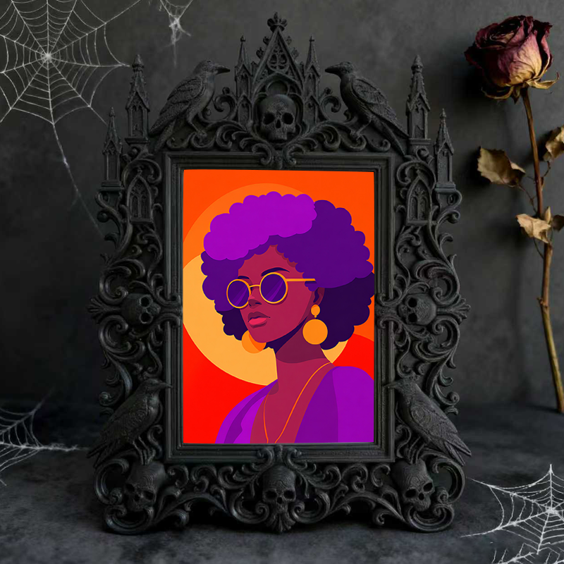 Highly-recommended Gothic Dark-style Photo Frame | Witchy Crystal Grid Shop Decor, Photo Ornament, Wall-mountable & Tabletop, Scratch-resist