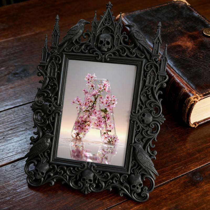 Buzzworthy Gothic Dark-style Photo Frame | Gothic Kids鈥?Dark Fairy Tale Bedroom Decor, Photo Ornament, Wall/Table Dual-use, Eco-friendly Fra
