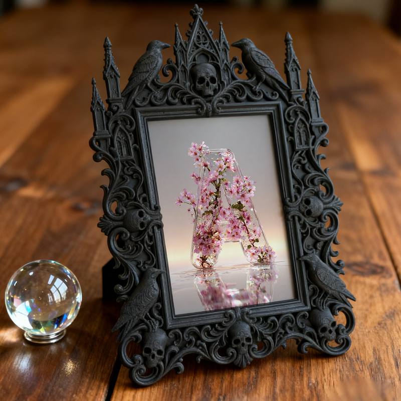 Buzzworthy Gothic Dark-style Photo Frame | Gothic Kids鈥?Dark Fairy Tale Bedroom Decor, Photo Ornament, Wall/Table Dual-use, Eco-friendly Fra