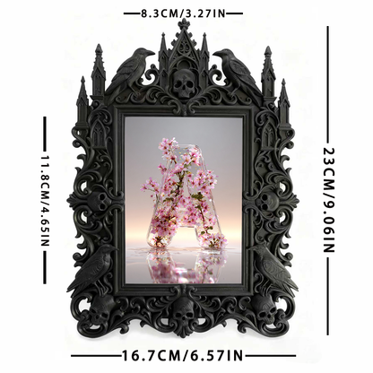 Buzzworthy Gothic Dark-style Photo Frame | Gothic Kids鈥?Dark Fairy Tale Bedroom Decor, Photo Ornament, Wall/Table Dual-use, Eco-friendly Fra