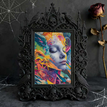 Trend-setting Gothic Dark-style Photo Frame | Dark Florist Shop Wall Decor, Photo Ornament, Wall-mountable & Tabletop, Slim Frame