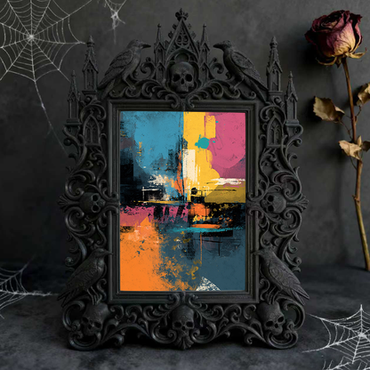 Best-rated Gothic Dark-style Photo Frame | Vampire Themed Halloween Party Decor, Photo Ornament, Dual-use Display, Sturdy Frame