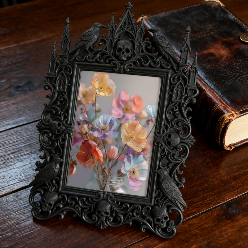 Flash-sale Gothic Dark-style Photo Frame | Occult Manuscript Shop Decor, Photo Ornament, Wall-mountable & Tabletop, Collectible Frame