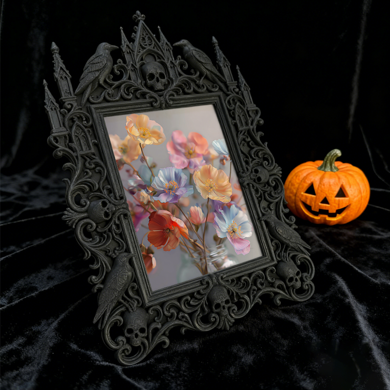 Flash-sale Gothic Dark-style Photo Frame | Occult Manuscript Shop Decor, Photo Ornament, Wall-mountable & Tabletop, Collectible Frame