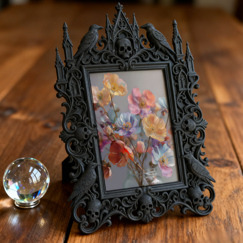 Flash-sale Gothic Dark-style Photo Frame | Occult Manuscript Shop Decor, Photo Ornament, Wall-mountable & Tabletop, Collectible Frame