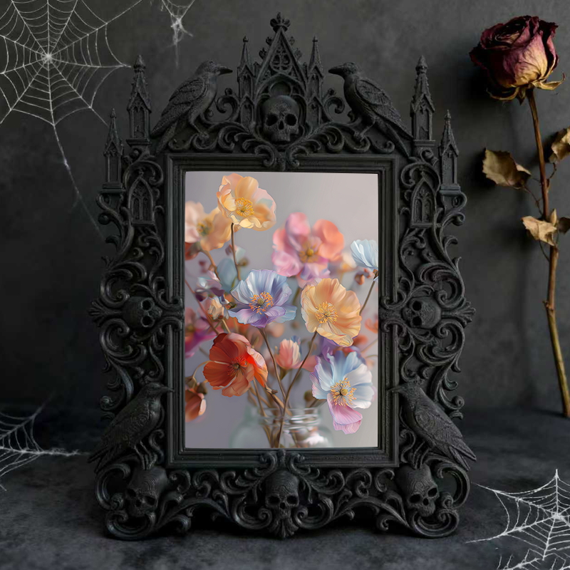 Flash-sale Gothic Dark-style Photo Frame | Occult Manuscript Shop Decor, Photo Ornament, Wall-mountable & Tabletop, Collectible Frame