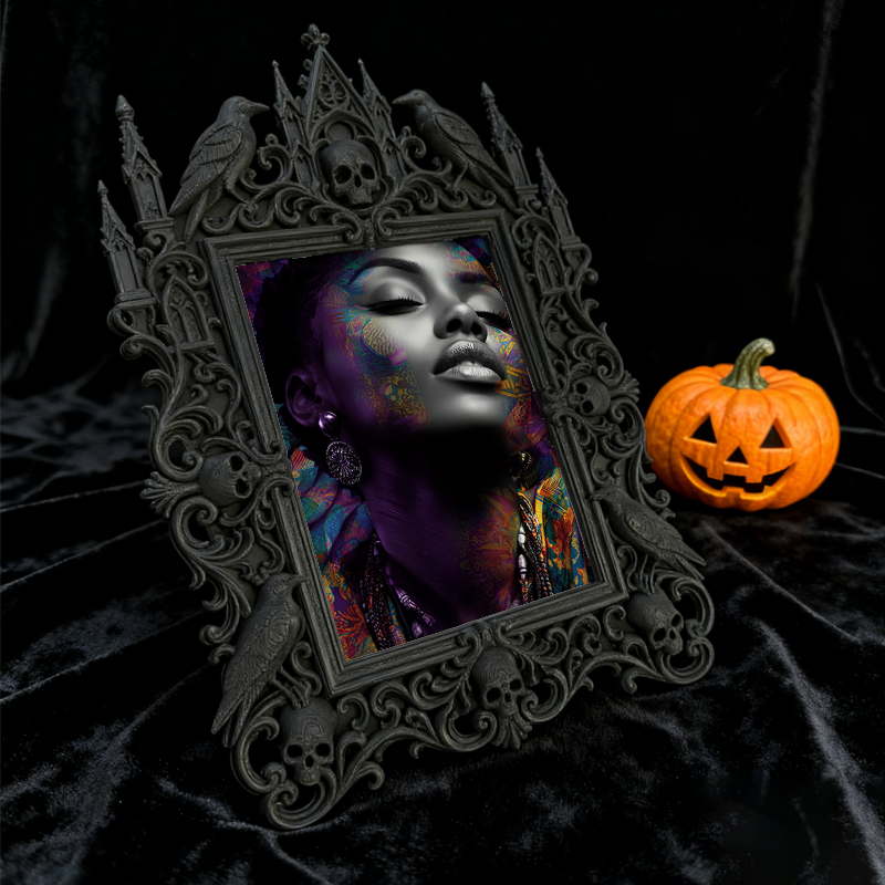 Super-popular Gothic Dark-style Photo Frame | Dark Board Game Café Table Decor, Photo Ornament, Wall/Table Dual-use, Durable Frame