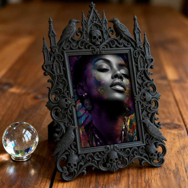 Super-popular Gothic Dark-style Photo Frame | Dark Board Game Café Table Decor, Photo Ornament, Wall/Table Dual-use, Durable Frame