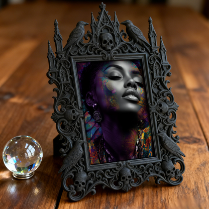 Super-popular Gothic Dark-style Photo Frame | Dark Board Game Café Table Decor, Photo Ornament, Wall/Table Dual-use, Durable Frame