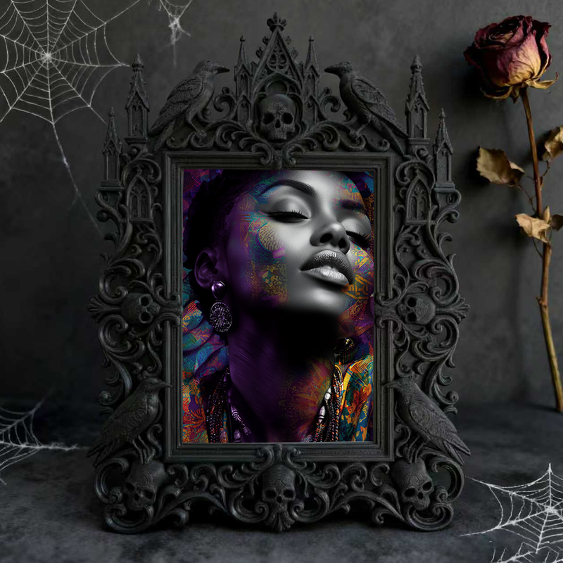 Super-popular Gothic Dark-style Photo Frame | Dark Board Game Café Table Decor, Photo Ornament, Wall/Table Dual-use, Durable Frame