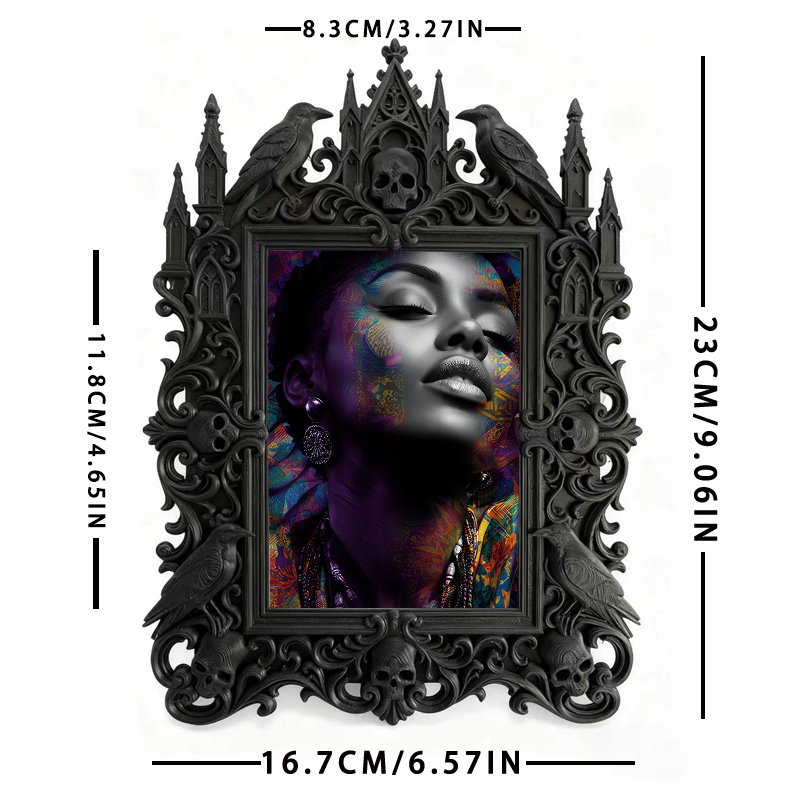 Super-popular Gothic Dark-style Photo Frame | Dark Board Game Café Table Decor, Photo Ornament, Wall/Table Dual-use, Durable Frame