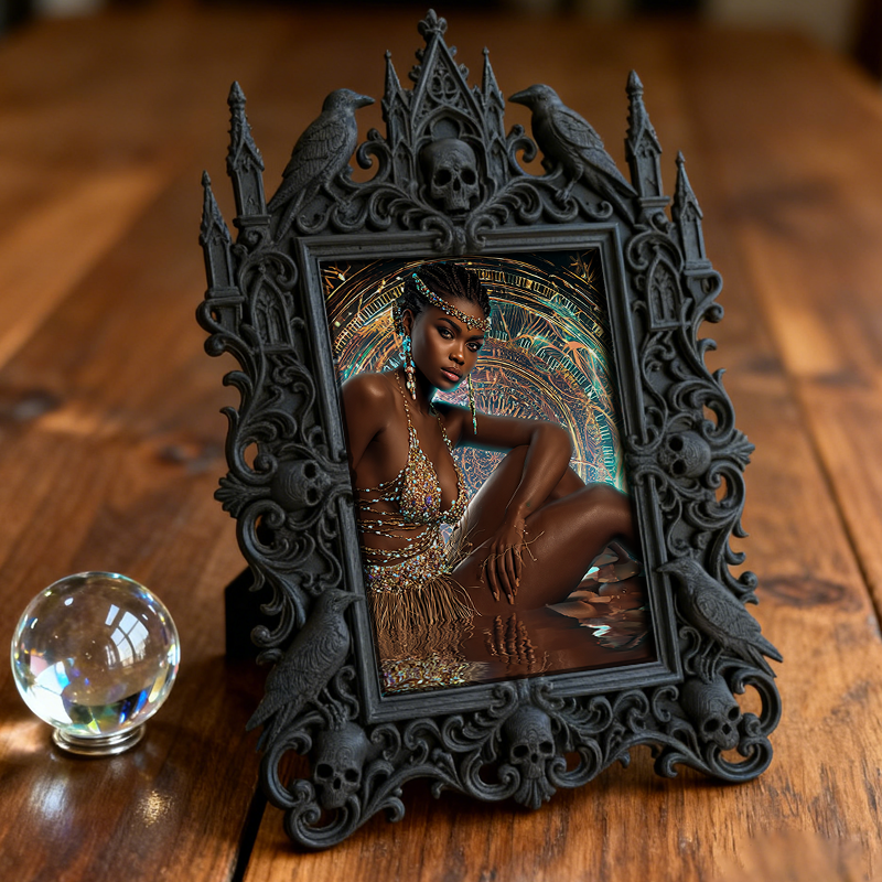 Must-grab Gothic Dark-style Photo Frame | Vampire Book Club Meeting Decor, Photo Ornament, Wall-mountable & Tabletop, Lightweight Frame