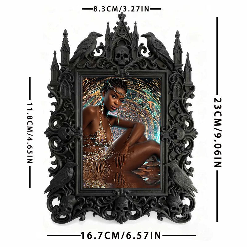 Must-grab Gothic Dark-style Photo Frame | Vampire Book Club Meeting Decor, Photo Ornament, Wall-mountable & Tabletop, Lightweight Frame