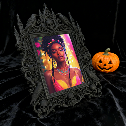 Fast-selling Gothic Dark-style Photo Frame | Gothic Pet Grooming Shop Wall Decor, Photo Ornament, Dual-use Display, Retro Plastic Frame