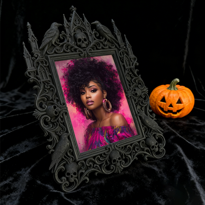 High-demand Gothic Dark-style Photo Frame | Witchy Crystal Healing Room Decor, Photo Ornament, Wall-mountable & Tabletop, Scratch-resistant 