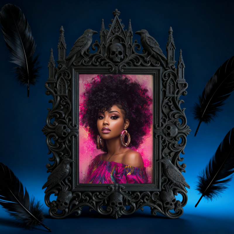 High-demand Gothic Dark-style Photo Frame | Witchy Crystal Healing Room Decor, Photo Ornament, Wall-mountable & Tabletop, Scratch-resistant 