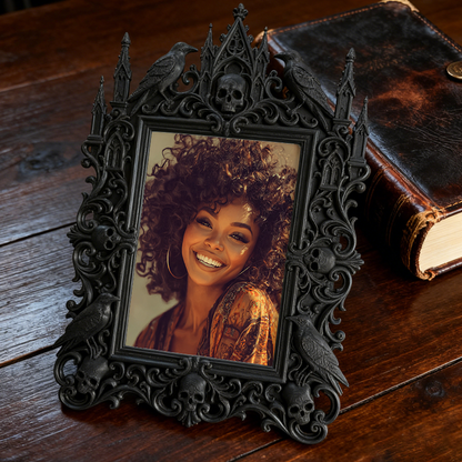 Star-pick Gothic Dark-style Photo Frame | Horror Themed Photo Booth Prop, Photo Ornament, Wall-mountable & Tabletop, Slim Frame