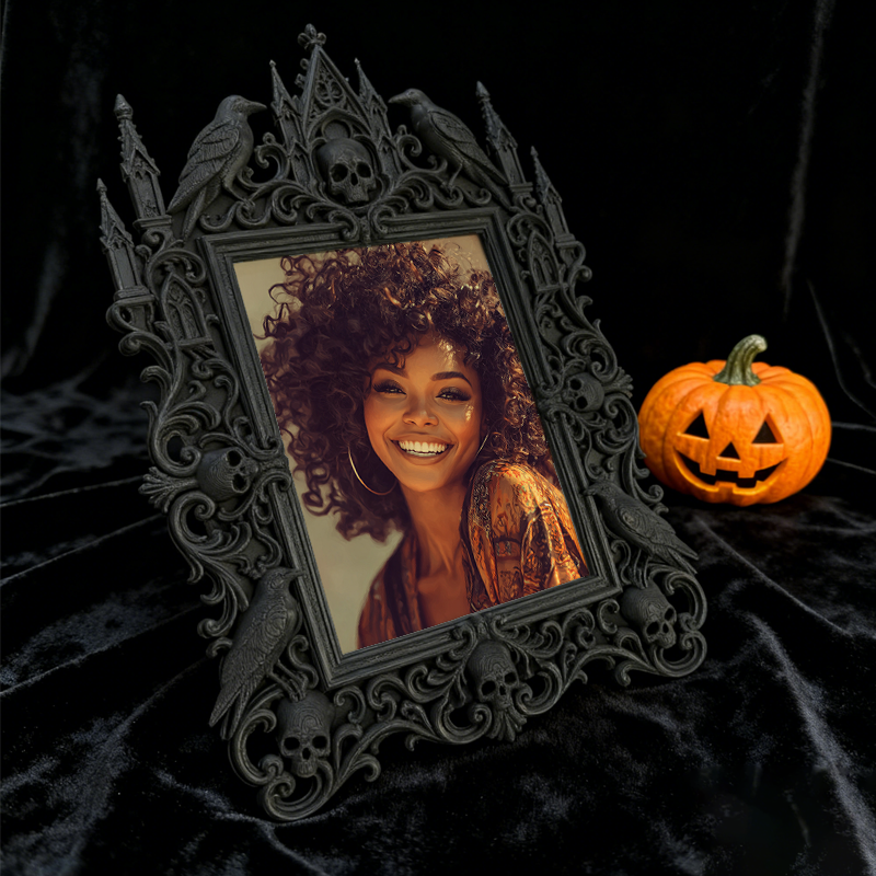 Star-pick Gothic Dark-style Photo Frame | Horror Themed Photo Booth Prop, Photo Ornament, Wall-mountable & Tabletop, Slim Frame