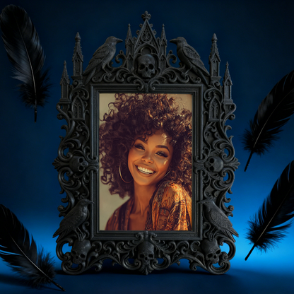 Star-pick Gothic Dark-style Photo Frame | Horror Themed Photo Booth Prop, Photo Ornament, Wall-mountable & Tabletop, Slim Frame