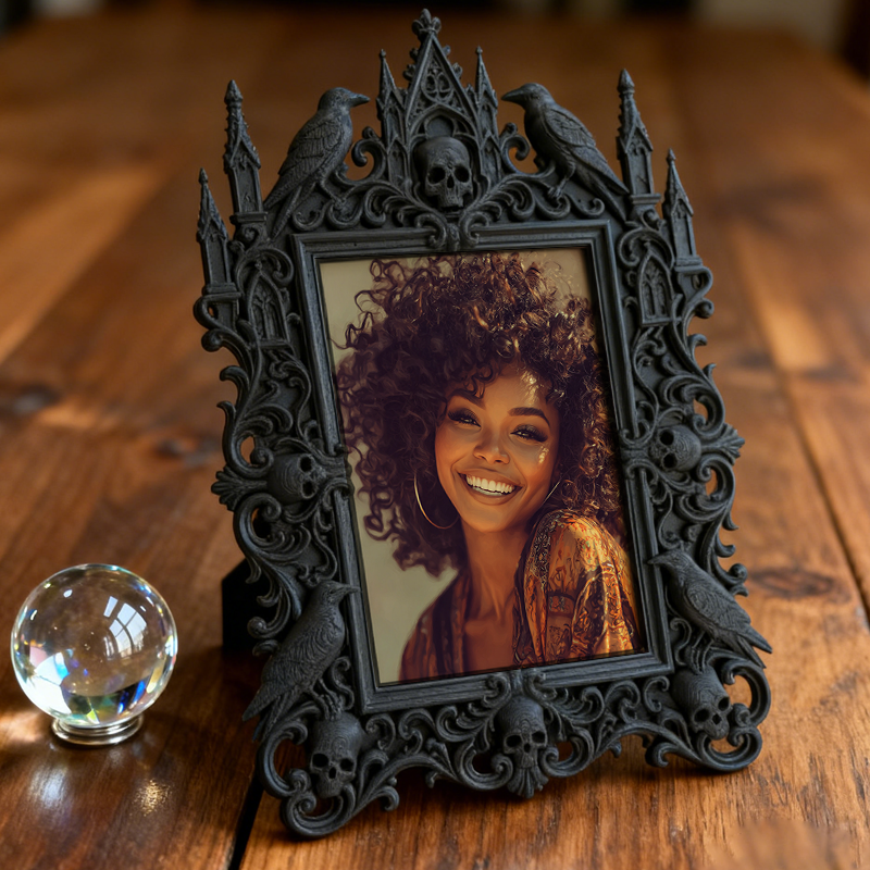 Star-pick Gothic Dark-style Photo Frame | Horror Themed Photo Booth Prop, Photo Ornament, Wall-mountable & Tabletop, Slim Frame