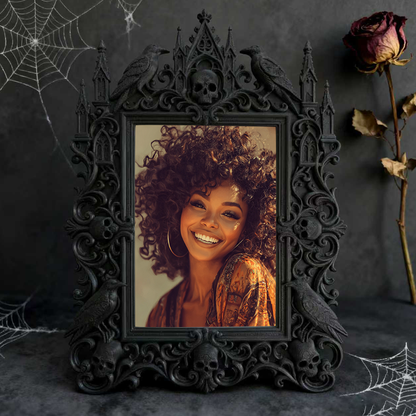 Star-pick Gothic Dark-style Photo Frame | Horror Themed Photo Booth Prop, Photo Ornament, Wall-mountable & Tabletop, Slim Frame
