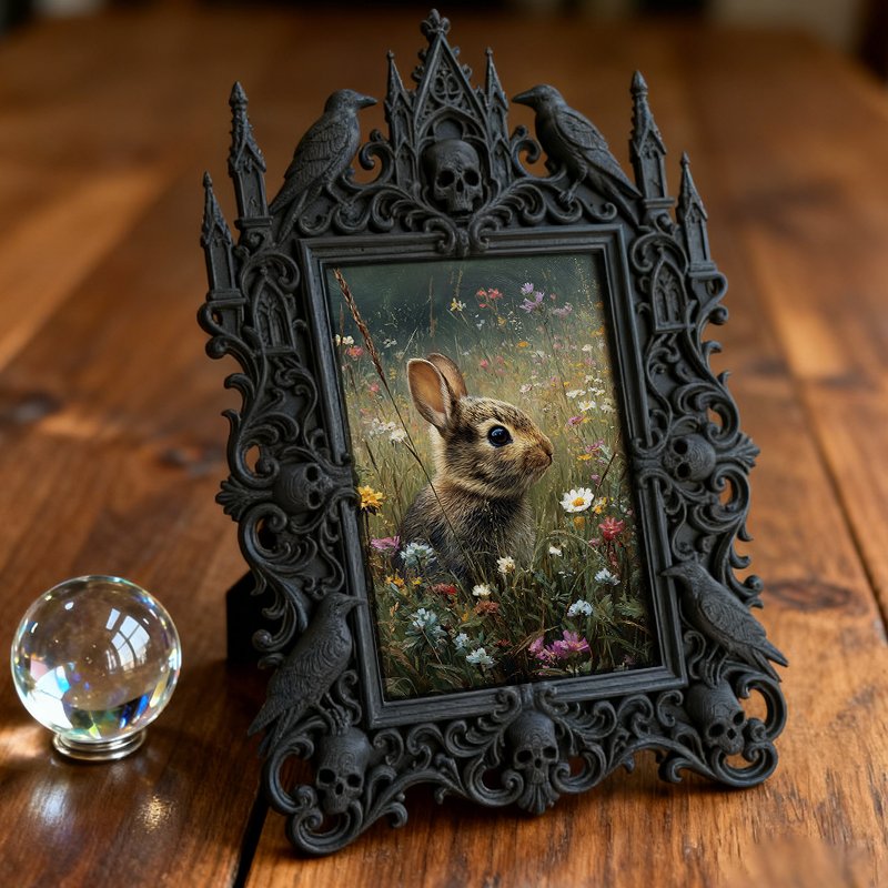 Hot-pick Gothic Dark-style Photo Frame | Gothic Wedding Bridal Boudoir Decor, Photo Ornament, Dual-use Display, Sturdy Frame