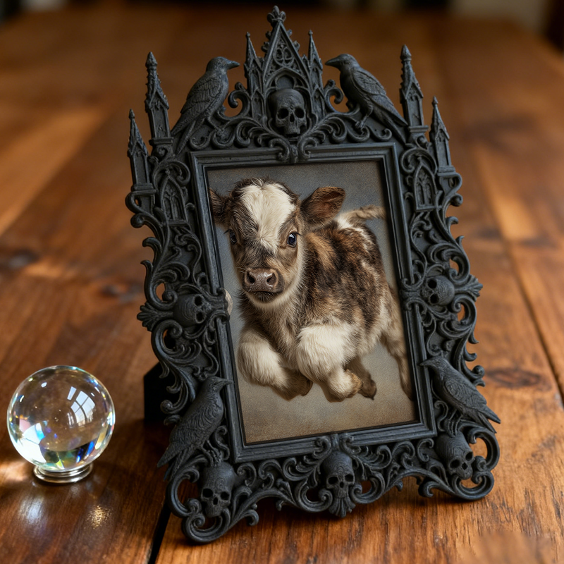 Limited-edition Gothic Dark-style Photo Frame | Occult Palm Reading Studio Decor, Photo Ornament, Wall-mountable & Tabletop, Collectible Fra