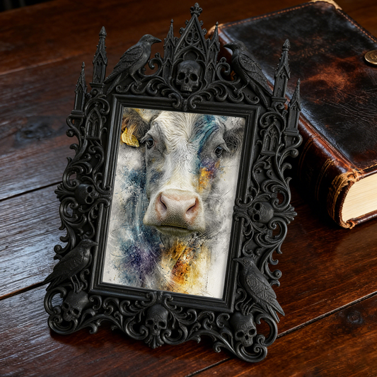 Sought-after Gothic Dark-style Photo Frame | Werewolf Themed Campfire Party Decor, Photo Ornament, Wall/Table Dual-use, Rustic Frame