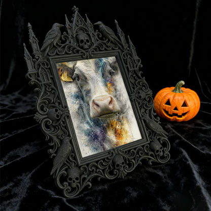 Sought-after Gothic Dark-style Photo Frame | Werewolf Themed Campfire Party Decor, Photo Ornament, Wall/Table Dual-use, Rustic Frame