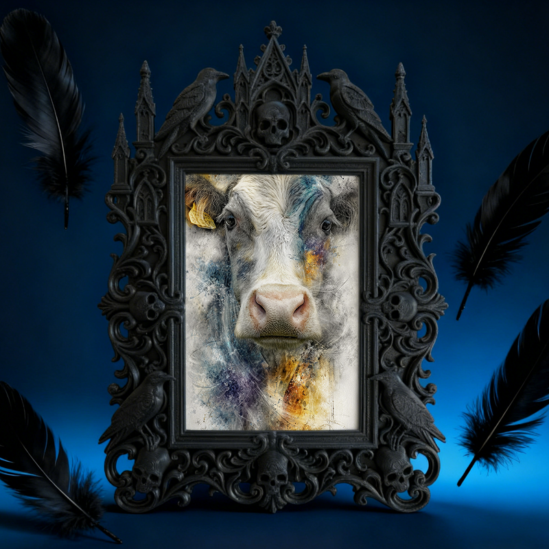 Sought-after Gothic Dark-style Photo Frame | Werewolf Themed Campfire Party Decor, Photo Ornament, Wall/Table Dual-use, Rustic Frame