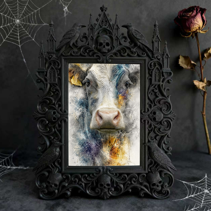Sought-after Gothic Dark-style Photo Frame | Werewolf Themed Campfire Party Decor, Photo Ornament, Wall/Table Dual-use, Rustic Frame