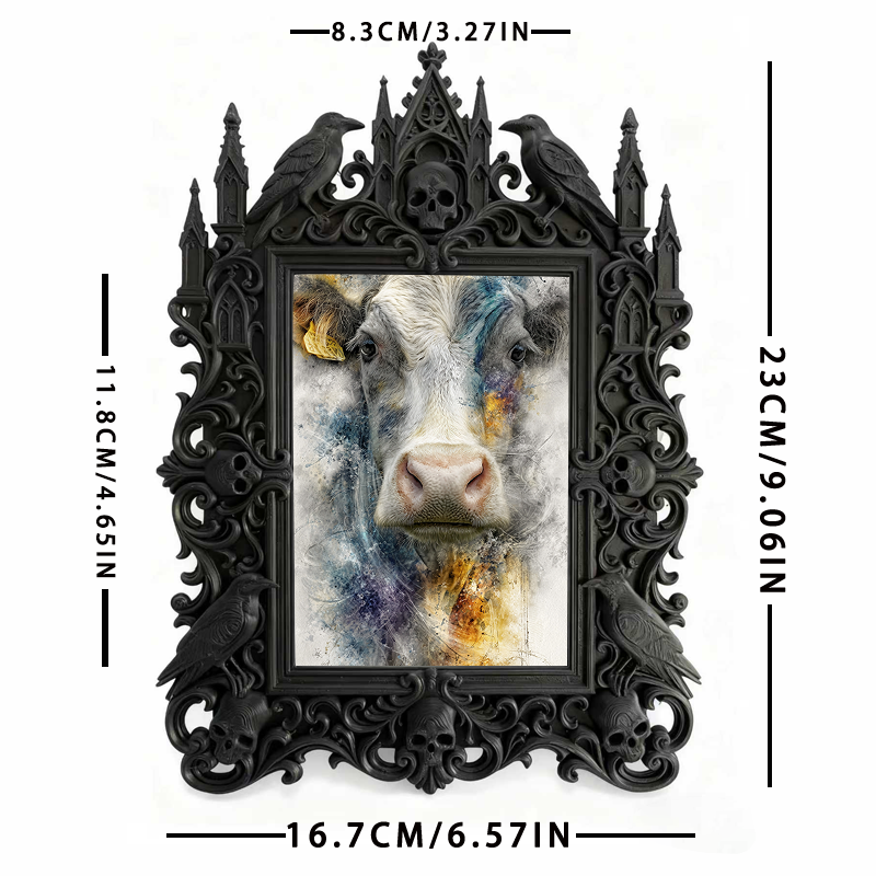 Sought-after Gothic Dark-style Photo Frame | Werewolf Themed Campfire Party Decor, Photo Ornament, Wall/Table Dual-use, Rustic Frame