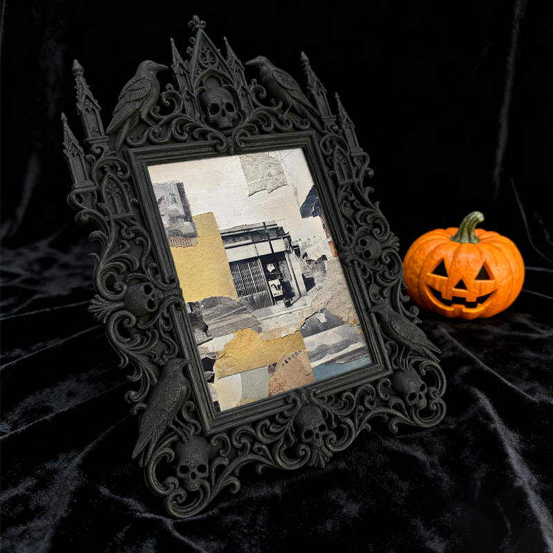 Stylish Gothic Dark-style Photo Frame | Gothic Eyelash Salon Shelf Decor, Photo Ornament, Wall-mountable & Tabletop, High-gloss Frame
