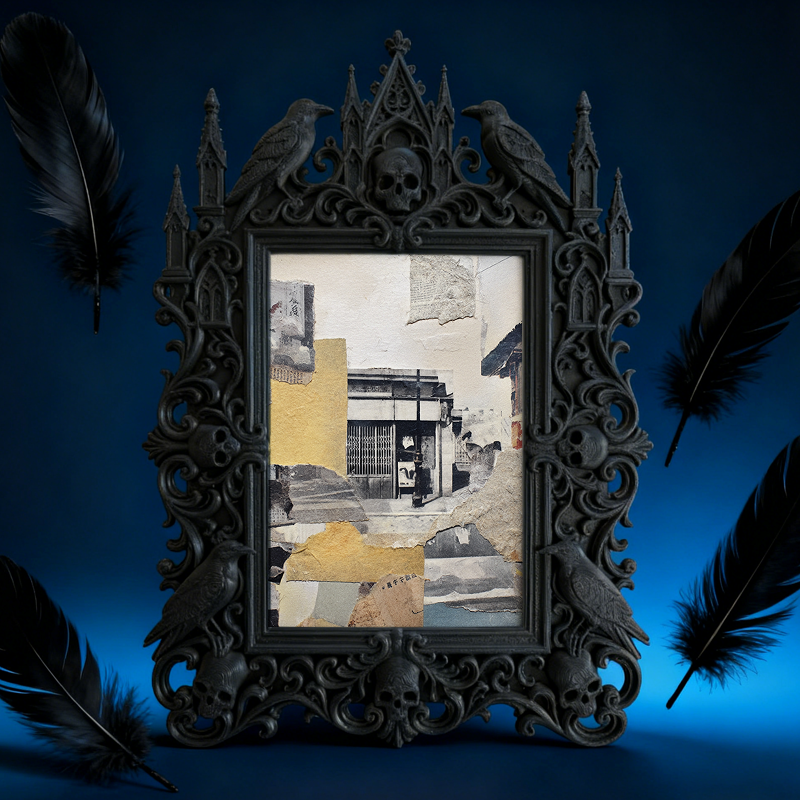 Stylish Gothic Dark-style Photo Frame | Gothic Eyelash Salon Shelf Decor, Photo Ornament, Wall-mountable & Tabletop, High-gloss Frame