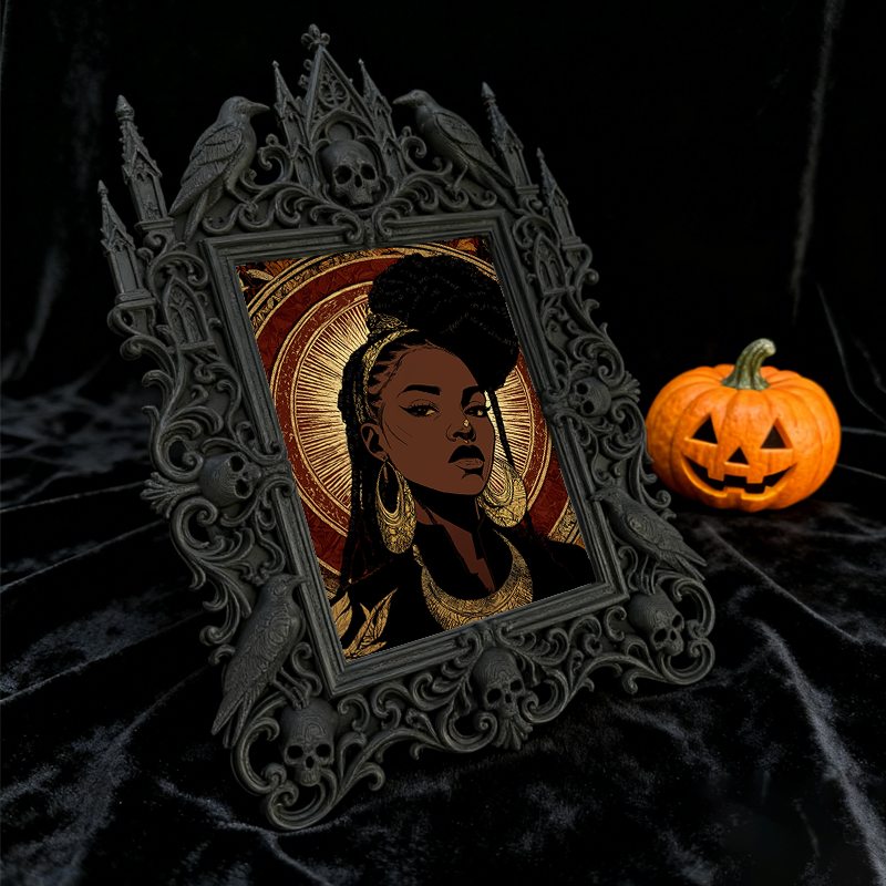 Edgy Gothic Dark-style Photo Frame | Dark Fantasy Novel Launch Event Decor, Photo Ornament, Dual-use Display, Minimalist Frame