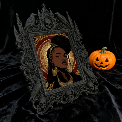 Edgy Gothic Dark-style Photo Frame | Dark Fantasy Novel Launch Event Decor, Photo Ornament, Dual-use Display, Minimalist Frame